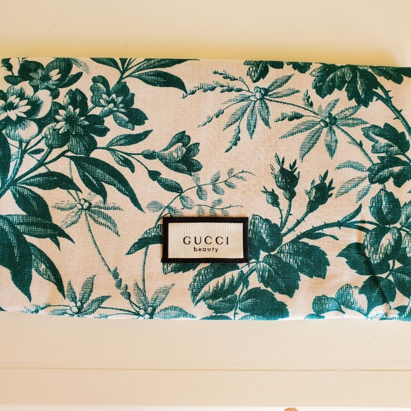 GUCCI  Beauty Cosmetic/Makeup Bag Floral Toile Purse Clutch Wallet RARE! iPhone - Picture 4 of 8